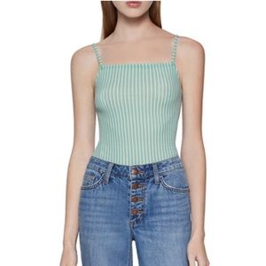 BCBGeneration Women's Square Neck Bodysuit Green S